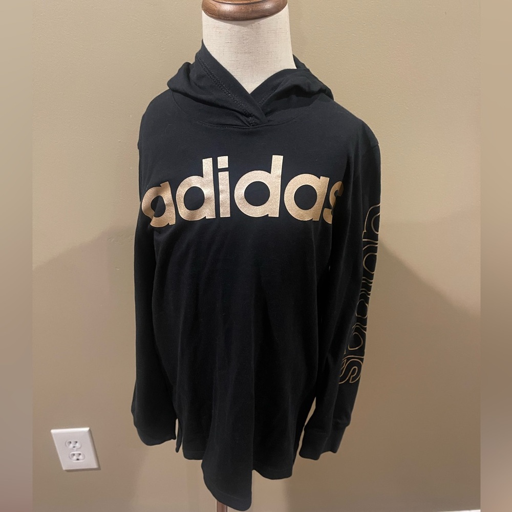 Adidas boys black hoodie - long sleeve- NWOT - Size 6